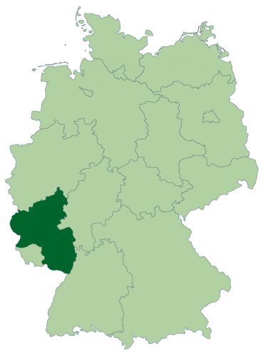 Location of Rheinland-Pfalz in modern Germany