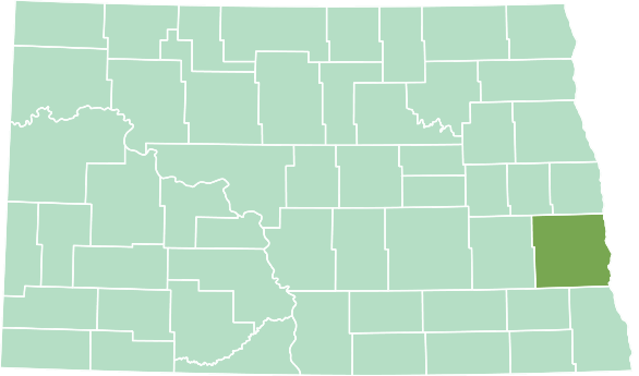 Location of Cass County in North Dakota