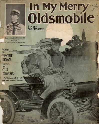 Cover of sheet music to "In My Merry Oldsmobile," 1905