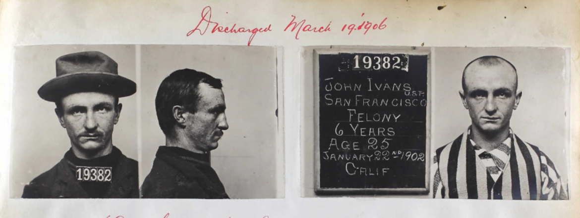San Quentin Admission and Discharge Photographs of John E. Ivans