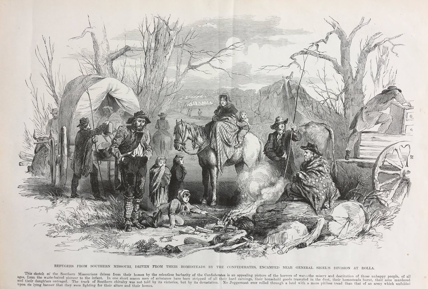 Refugees from Southern Missouri, Frank Leslie's illustrated History of the Civil War, 1895, Collection of Eric Stoltz